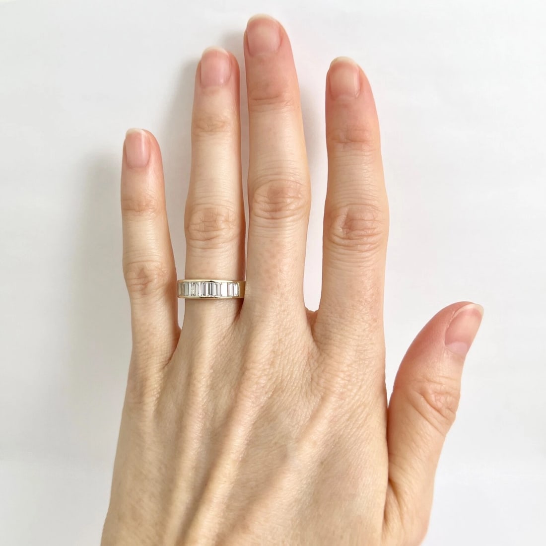 Baguette Diamond Channel-Set Band Ring 14K Yellow Gold, .95 CTW - 3