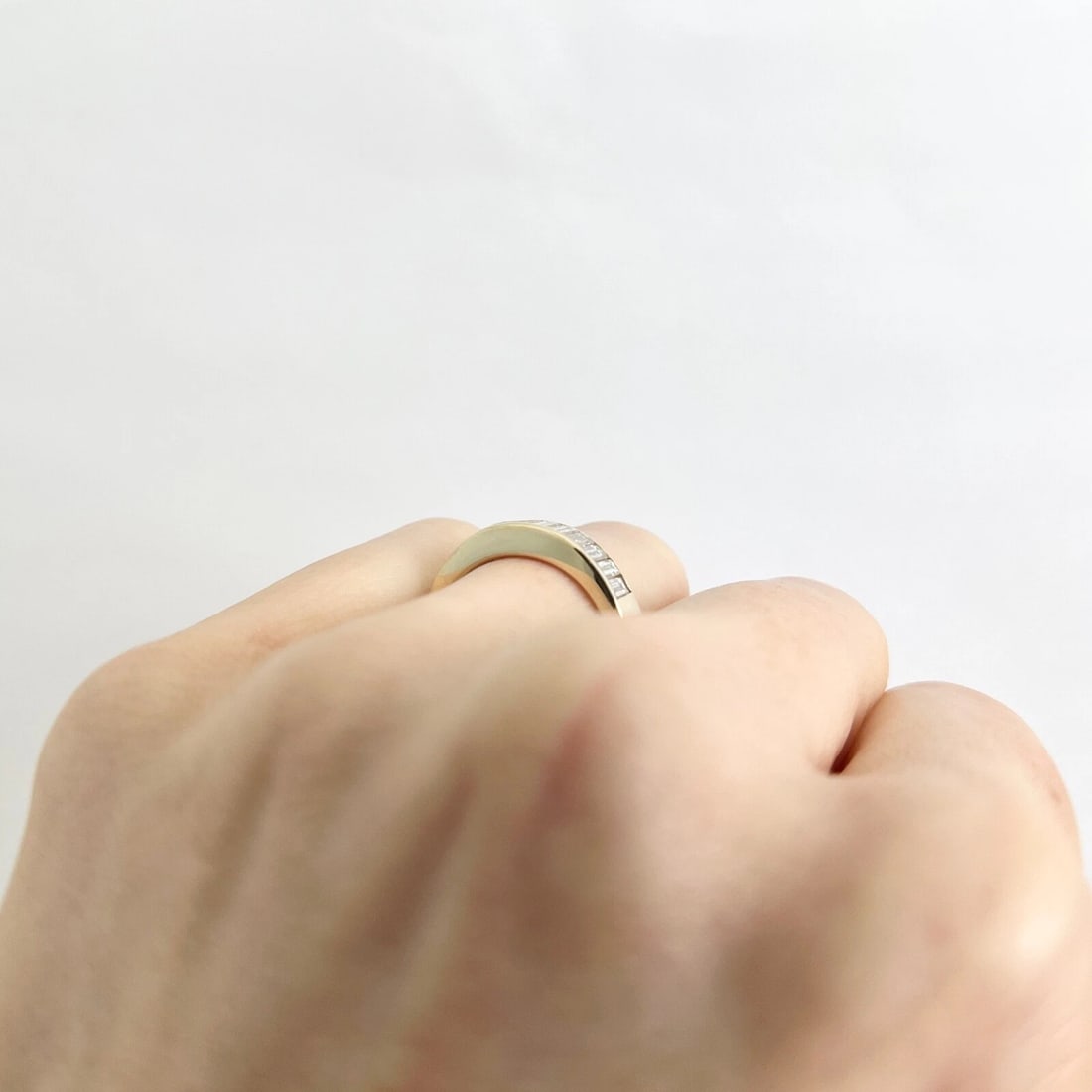 Baguette Diamond Channel-Set Band Ring 14K Yellow Gold, .95 CTW - 7