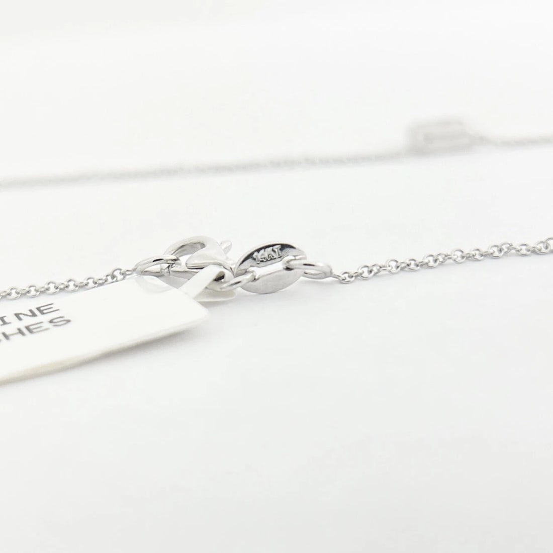 Radiant Bezel Solitaire Diamond Pendant Necklace 14K White Gold .40 CT - 9