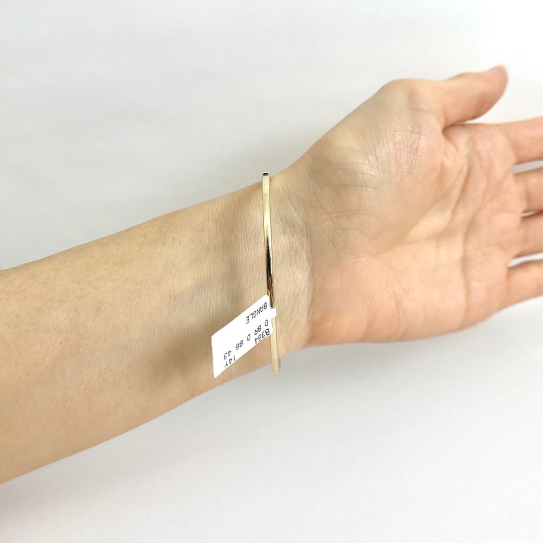 Thin Round Diamond Bangle Bracelet 14K Yellow Gold, .86 CTW - 5