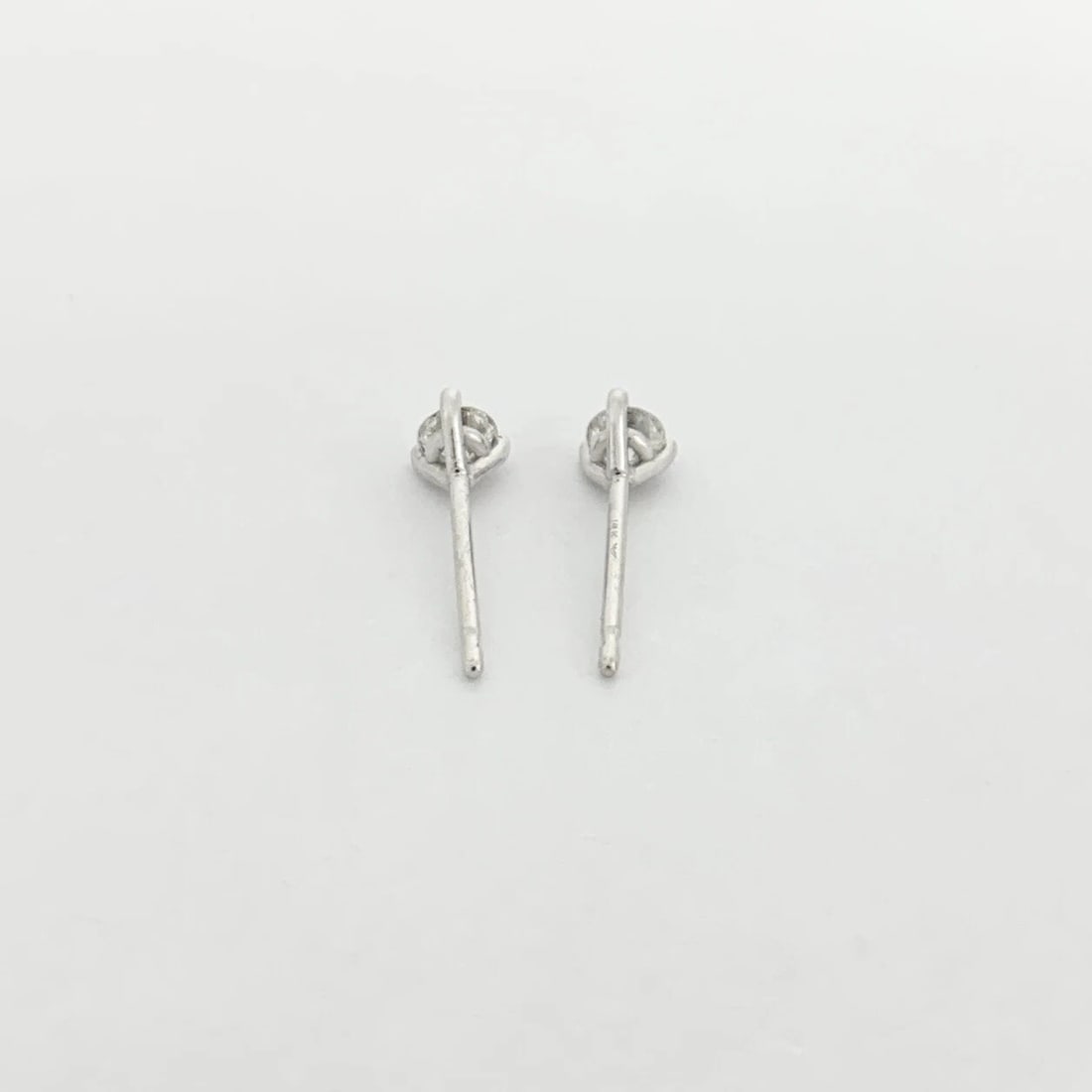 Round Diamond Stud Earrings 14K White Gold 3-Prong Martini, .25 CTW - 7