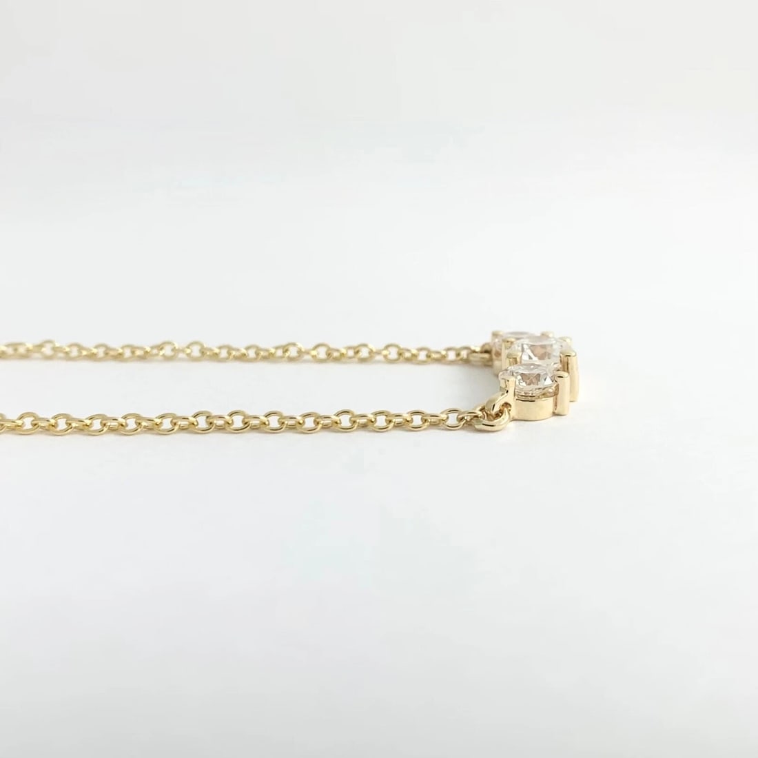 3-Stone Round Diamond Cluster Pendant Necklace 14K Yellow Gold, 1.01 CTW - 7