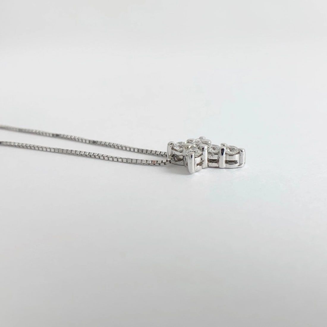 Small Diamond Cross Religious Pendant Necklace 14K White Gold, .36 CTW, 2.58 Gr - 7