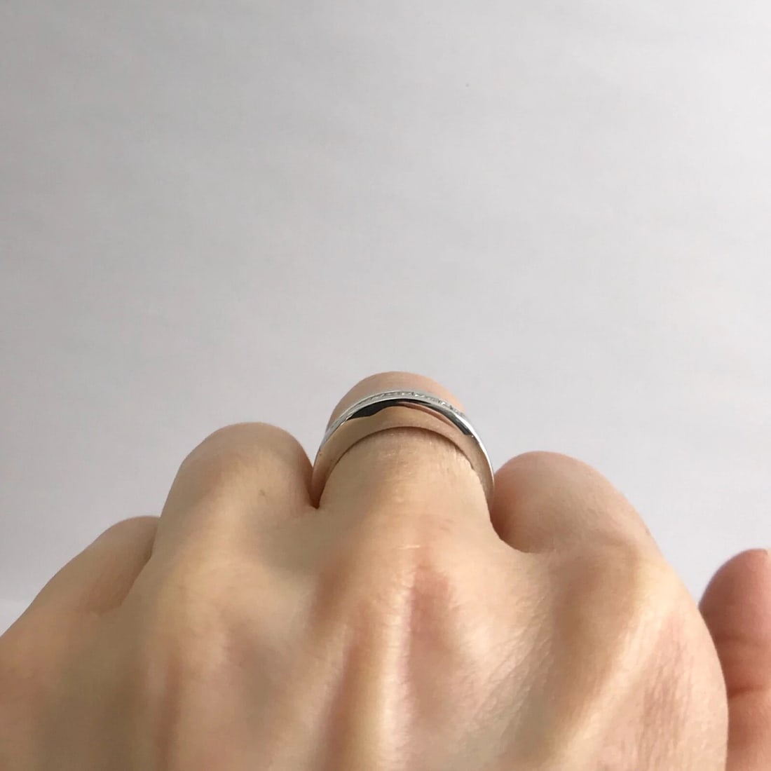 Princess Diamond 2-Row Invisible Channel-Set Band Ring 14K White Gold, 3.38 Gram - 7