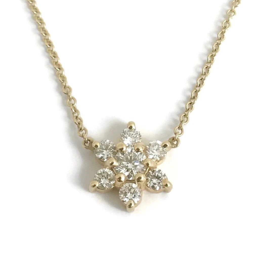 Round Diamond Flower Cluster Pendant Necklace 14K Yellow Gold, 1.40 CTW - 2