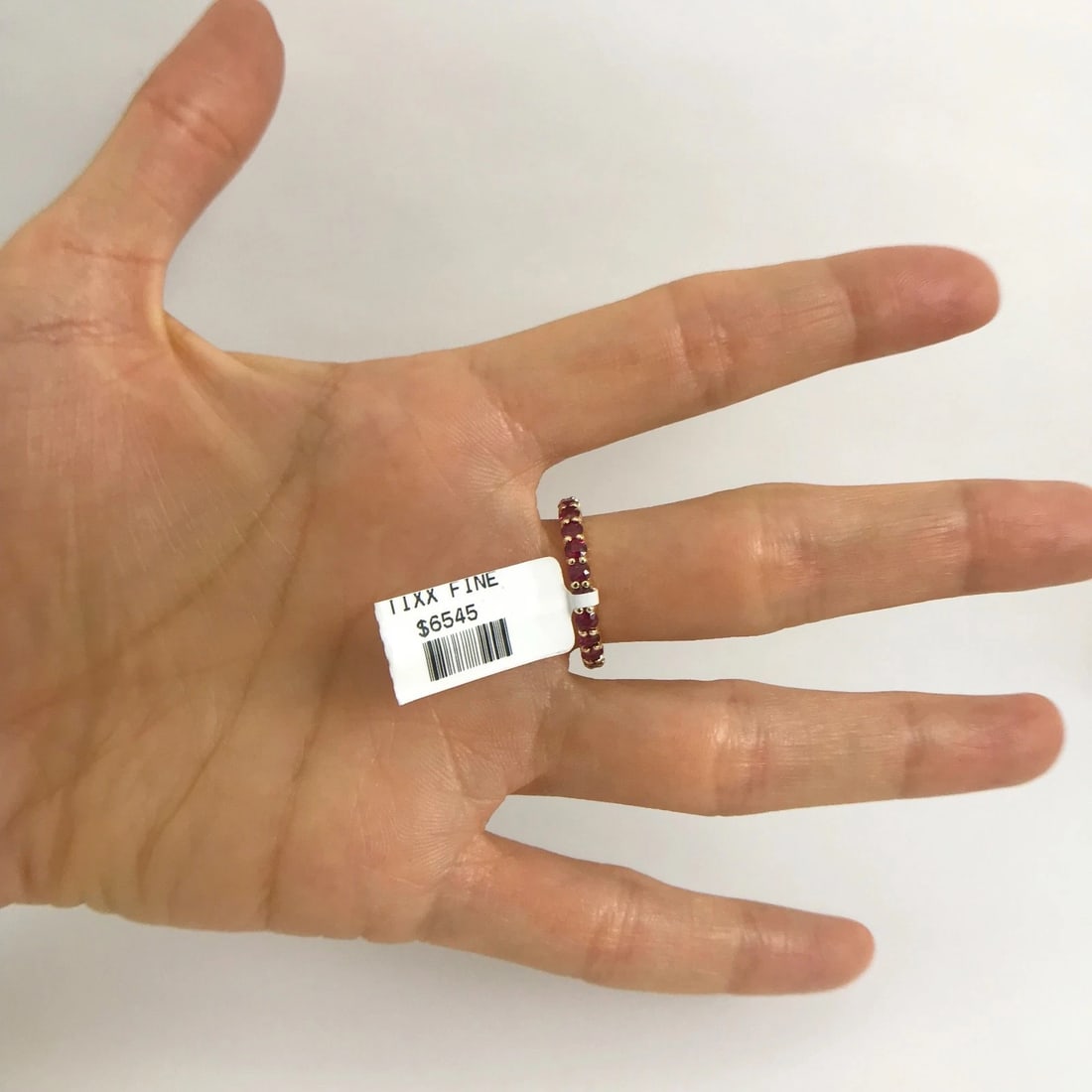 Round Ruby Gemstone Eternity Band Ring 14K Yellow Gold, 2.03 CTW, Size 5.75 - 9