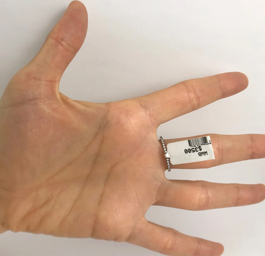 Diamond Eternity Band Ring 18K Black White Gold .40 CTW Size 5.25, 1.05 Grams - 7