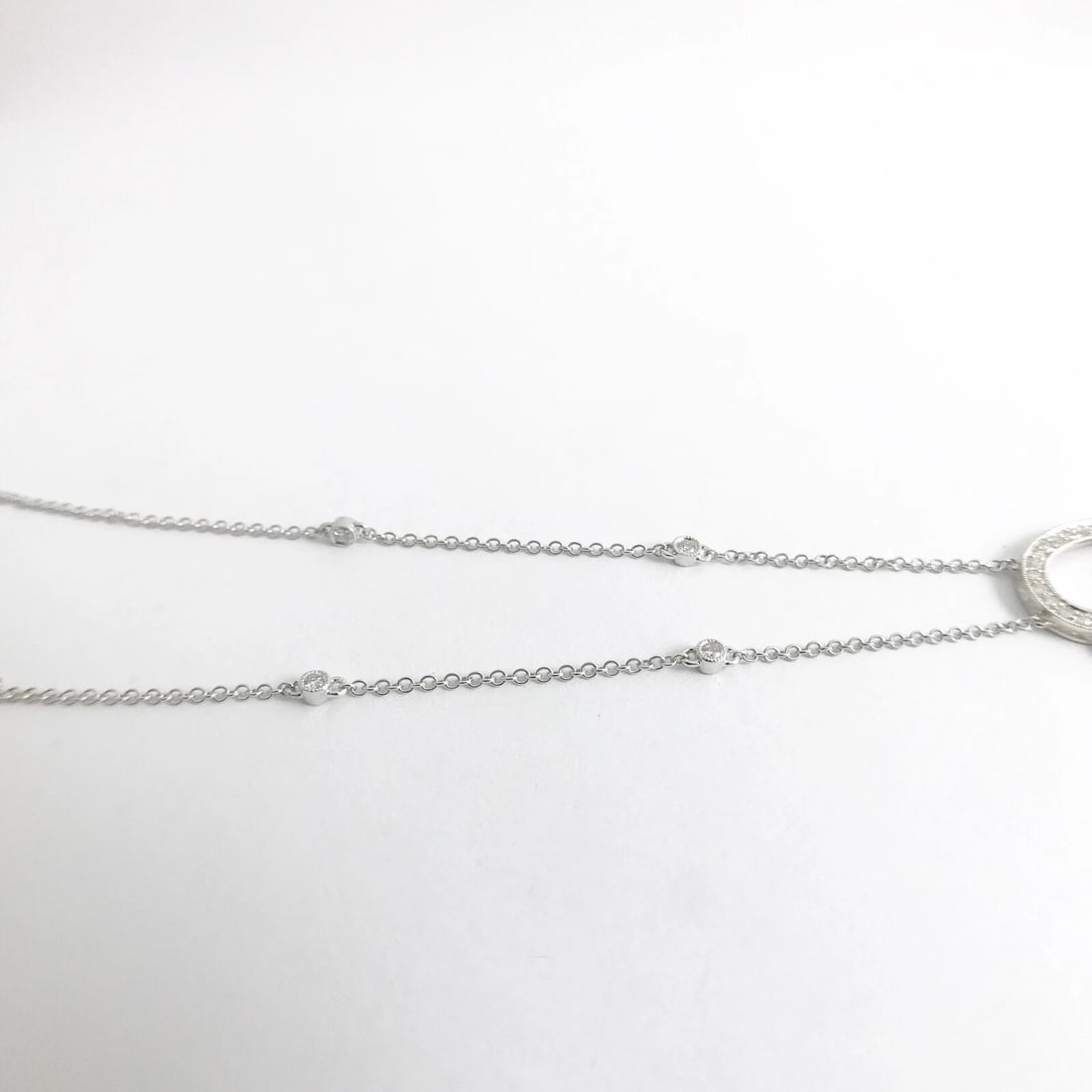 Diamond Double Open Heart Two-Tone Pendant Necklace 18K White Yellow Gold .55 TW - 10