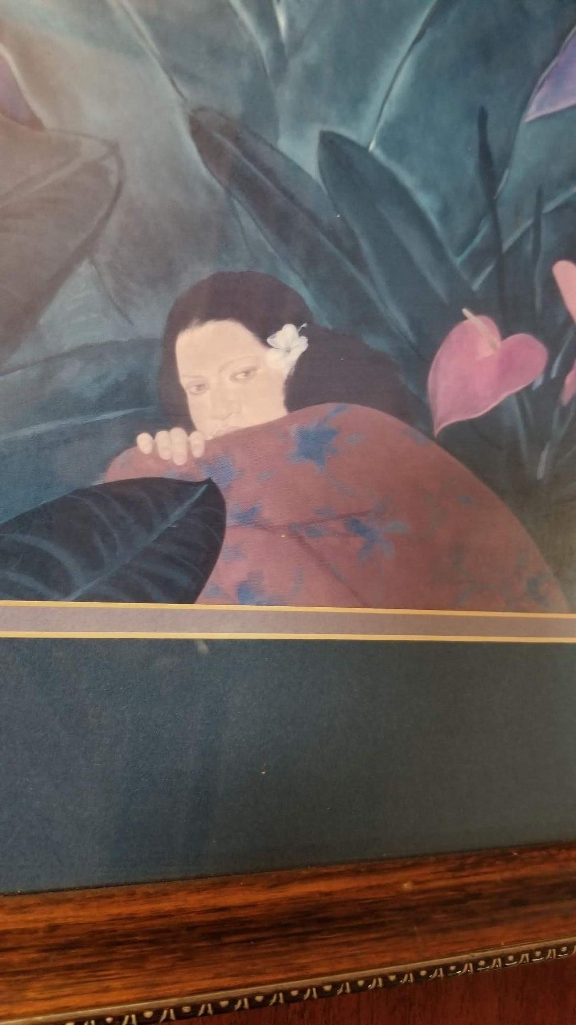 Set of 4 "Women of Hawaii" Serigraph Art Prints by Pegge Hopper - 6