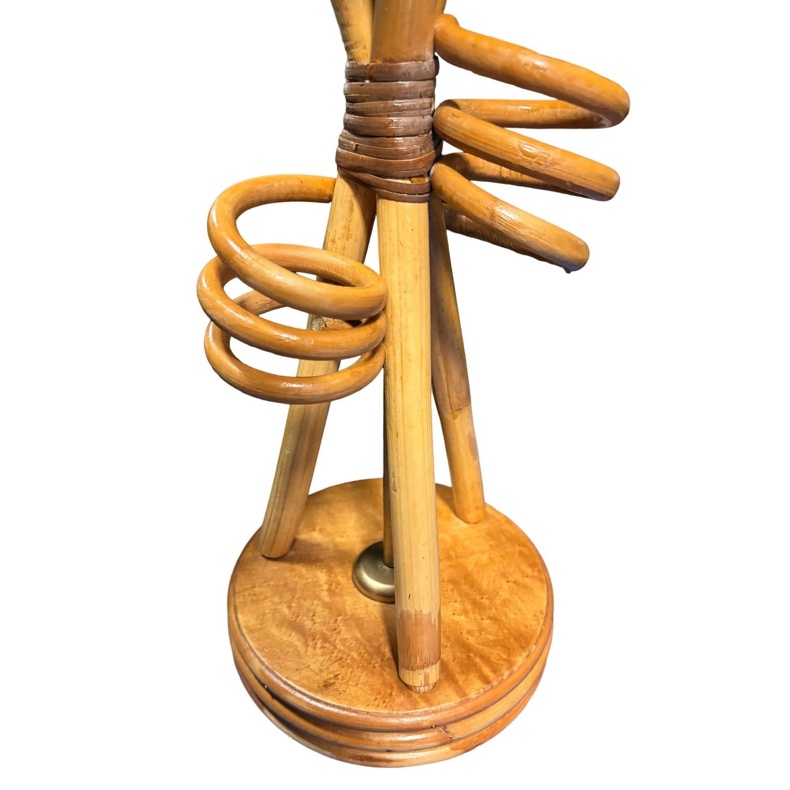 Restored Mid-century "Hourglass" Rattan Floor/Table Lamps Set of 3 - 6