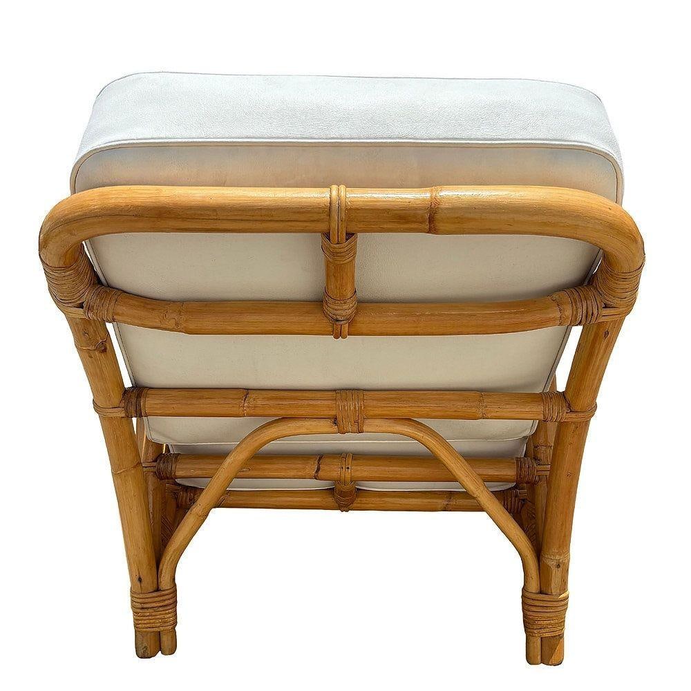 Restored Mid-century Rattan 3 Strand Transitional Lounge Chair - 4