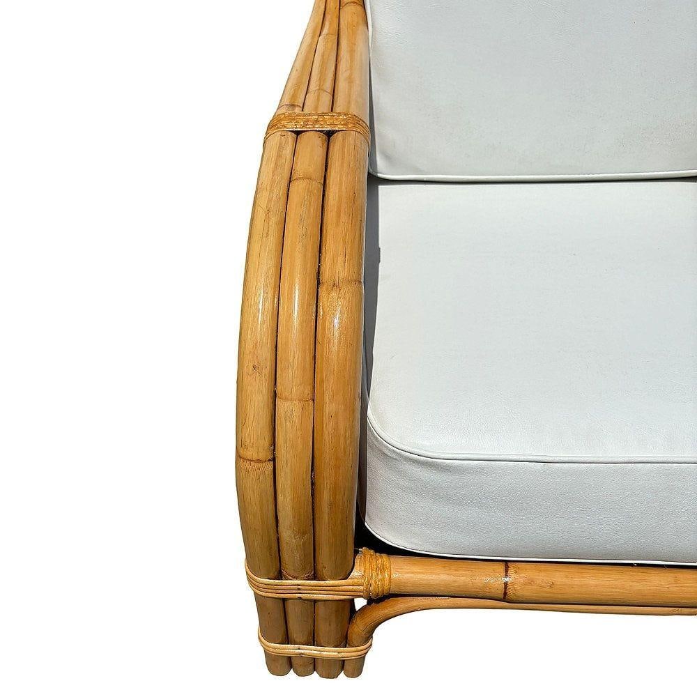 Restored Mid-century Rattan 3 Strand Transitional Lounge Chair - 6