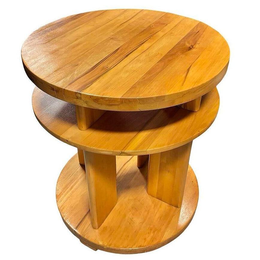 Art Deco 3- Tier Lamp Walnut Side Table By Gilbert Rohde for Brown Saltman - 10