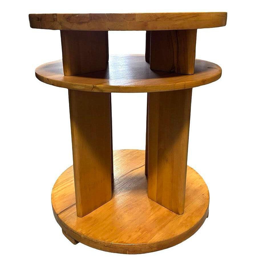 Art Deco 3- Tier Lamp Walnut Side Table By Gilbert Rohde for Brown Saltman - 9