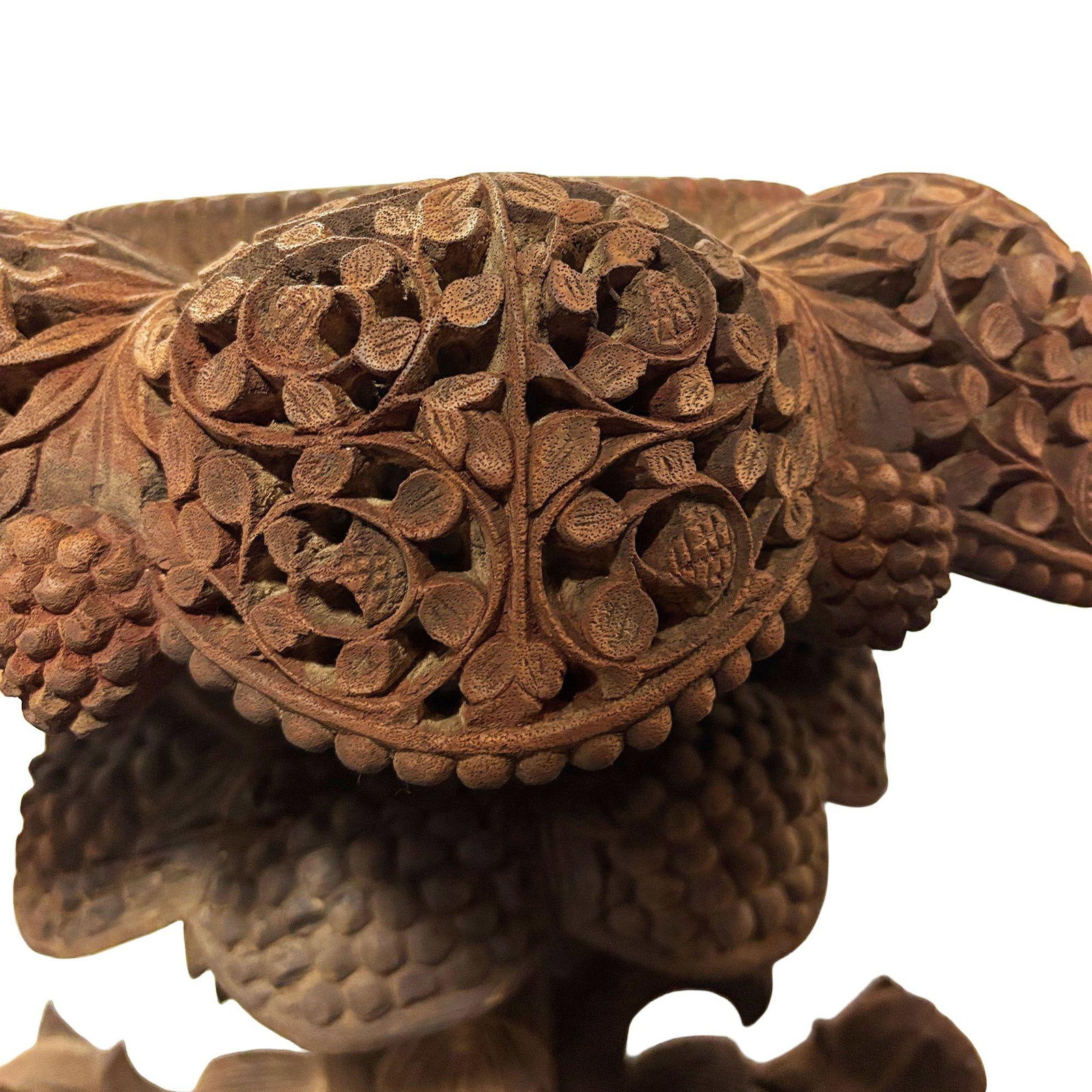 Anglo Indian Bombay Carved Serpent Wooden Blackwood Plant Stand - 9