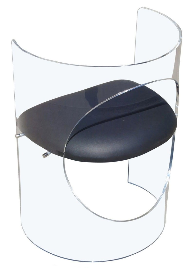 MCM Foating Seat Lucite Wrap Around Chair by Charles Hollis Jones, 10 Available - 4