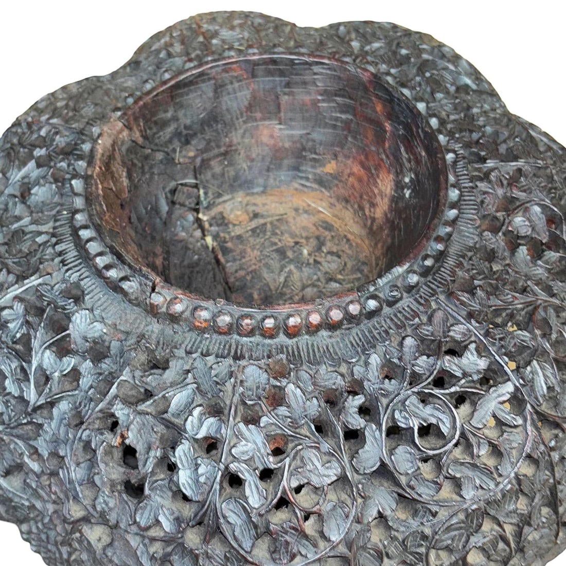 Anglo Indian Bombay Carved Serpent Wooden Blackwood Plant Stand - 12