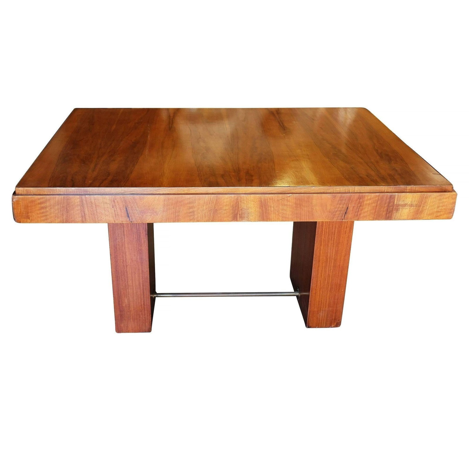 Art Deco Geometric Walnut Dining Table or Large Desk Inspired by Charles Dudouyt - 17