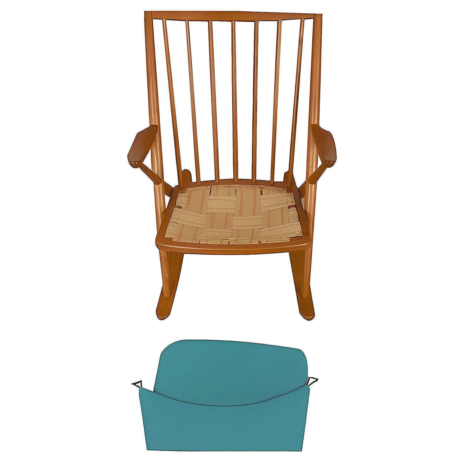 MCM Danish Modern Leather Seat Teak Rocking Chair by Frank Reenskaug for Bramin - 14