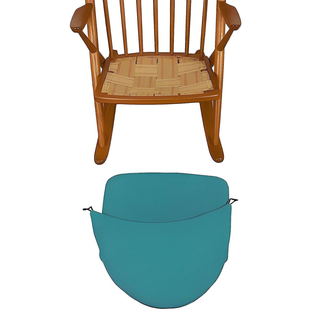 MCM Danish Modern Leather Seat Teak Rocking Chair by Frank Reenskaug for Bramin - 4