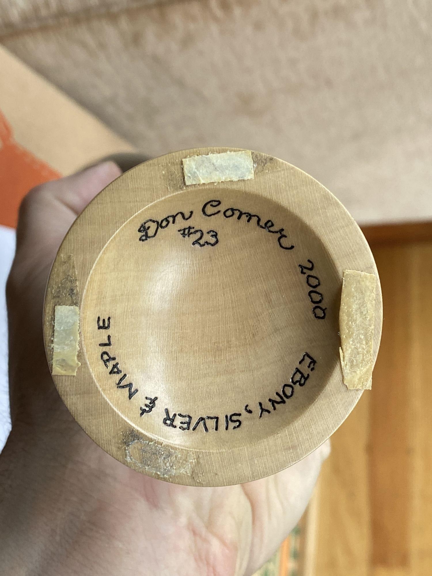 Sculpted Ebony, Silver and Maple "Hollow Vessel" #23 by Don Comer LACMA - 5