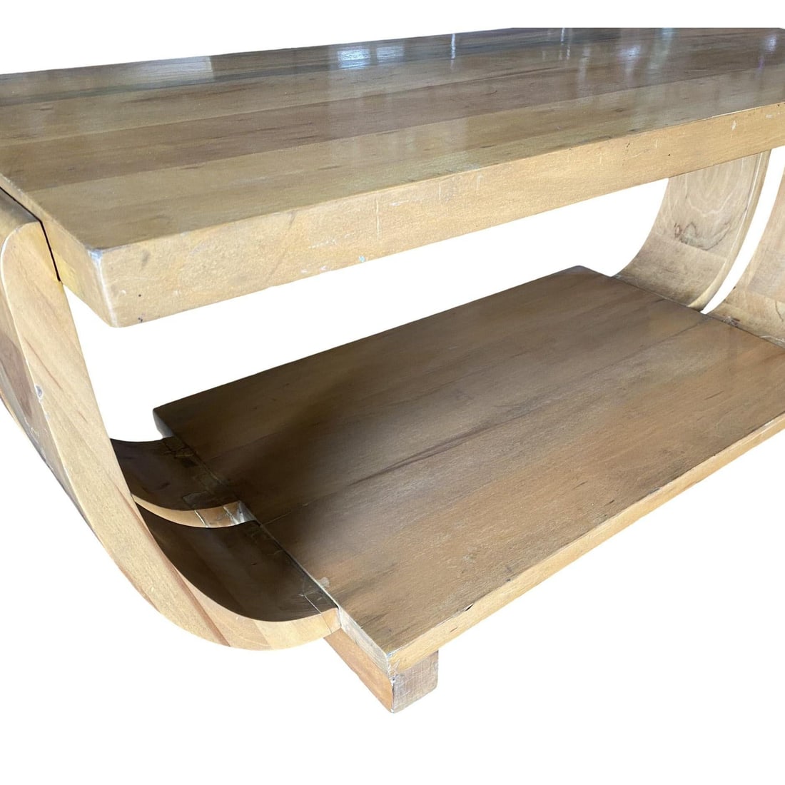 Streamline Art Deco Natural Stain Mahogany Coffee Table by Brown Saltman - 12