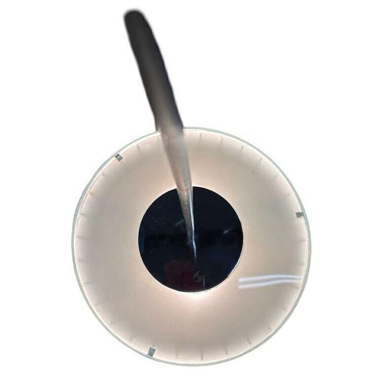 Restored Mid-Century Googie Drum Pendent Black and White Chandelier Lighting - 9