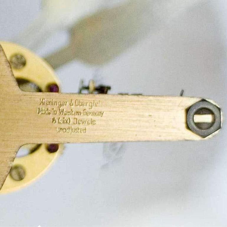 German Mid-Century Brass Mantel Clock by Kieninger & Obergfell - 14