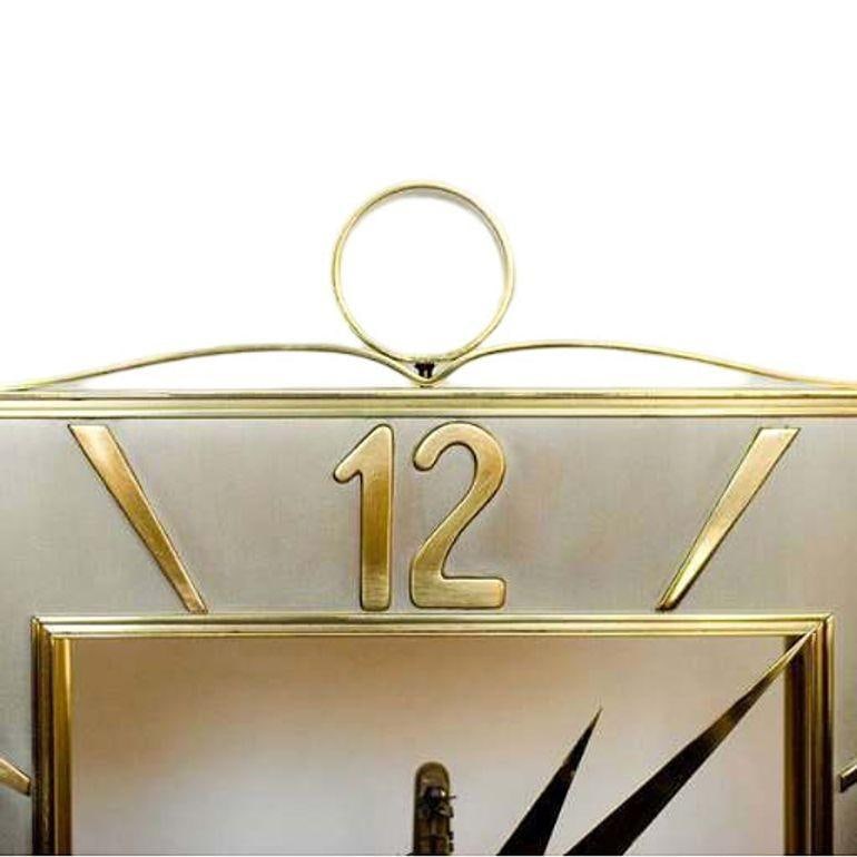 German Mid-Century Brass Mantel Clock by Kieninger & Obergfell - 3