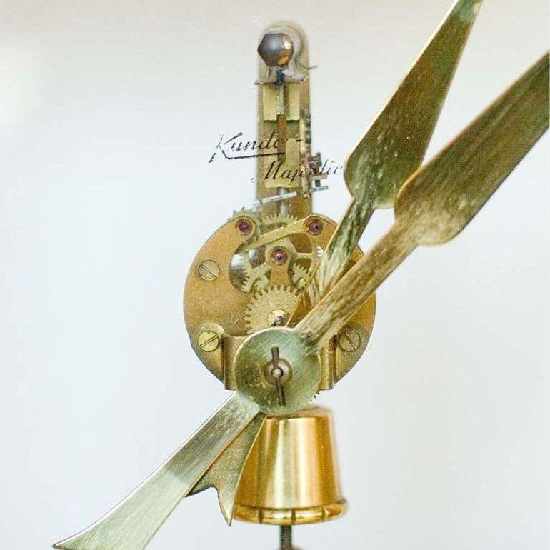 German Mid-Century Brass Mantel Clock by Kieninger & Obergfell - 5