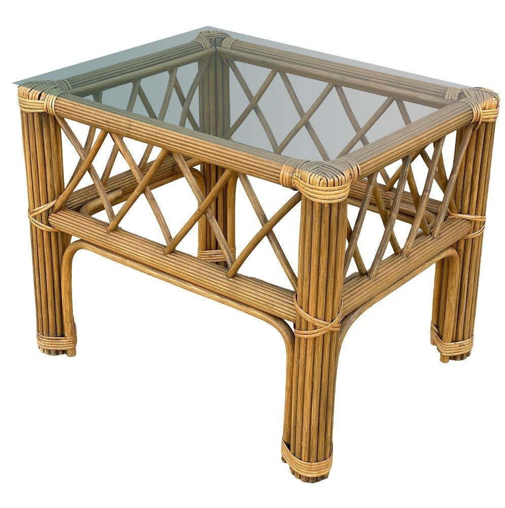 Art Deco "President" Stick Reed Rattan Coffee & Side Table set - 10