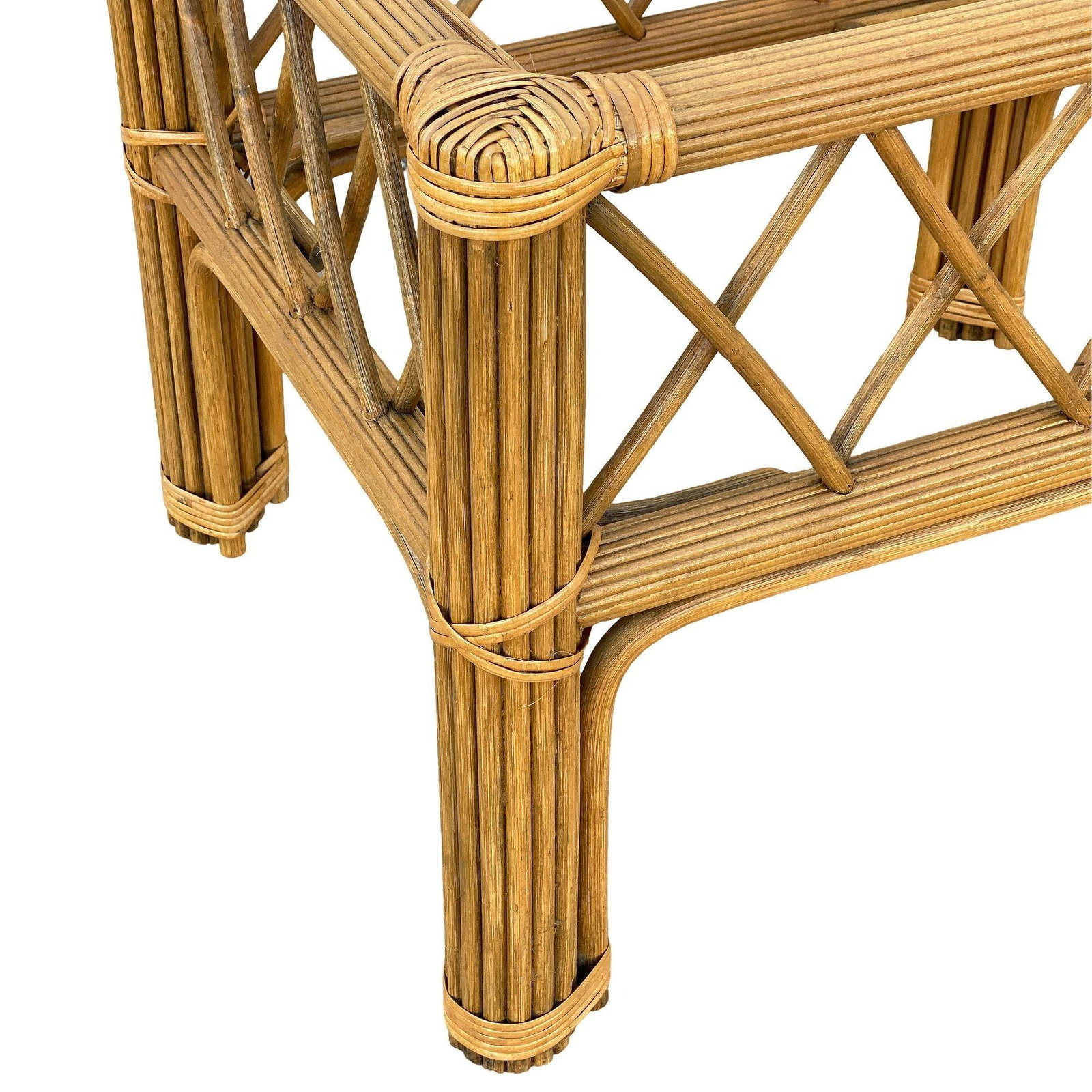 Art Deco "President" Stick Reed Rattan Coffee & Side Table set - 5