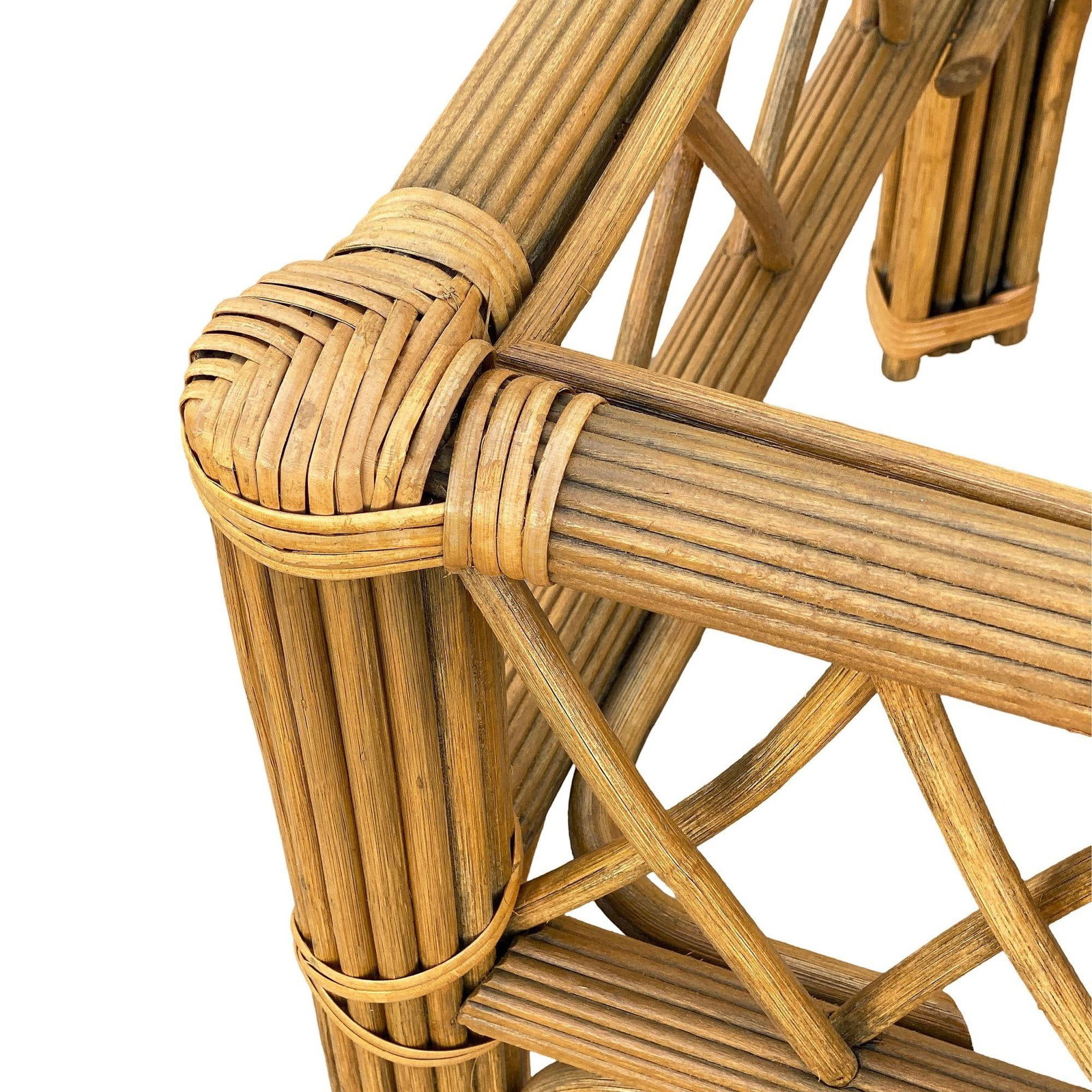 Art Deco "President" Stick Reed Rattan Coffee & Side Table set - 6