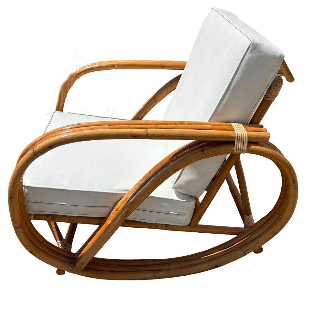 Restored Rattan Three Strand Rocking Chair - 2