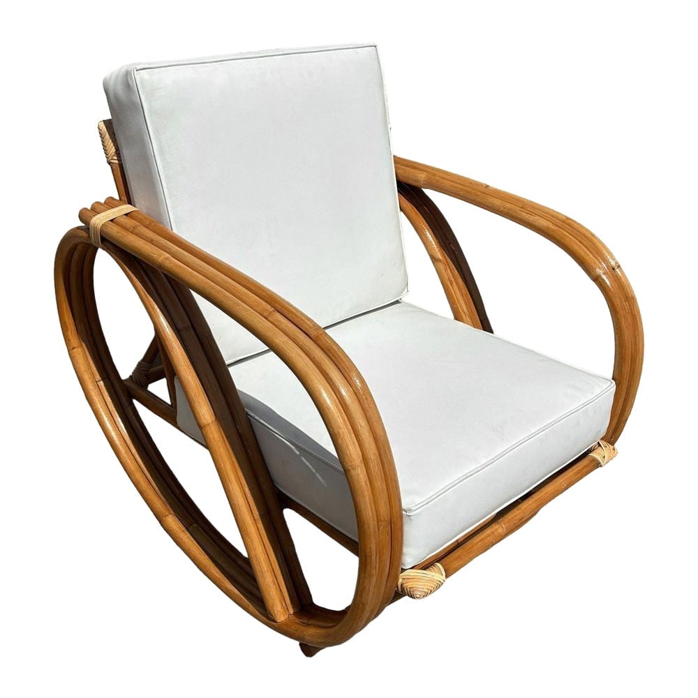 Restored Rattan Three Strand Rocking Chair - 7