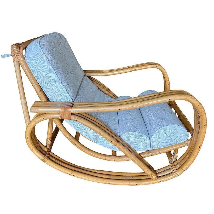 Restored 3-Strand Reverese Pretzel Rattan Rocking Chair - 2