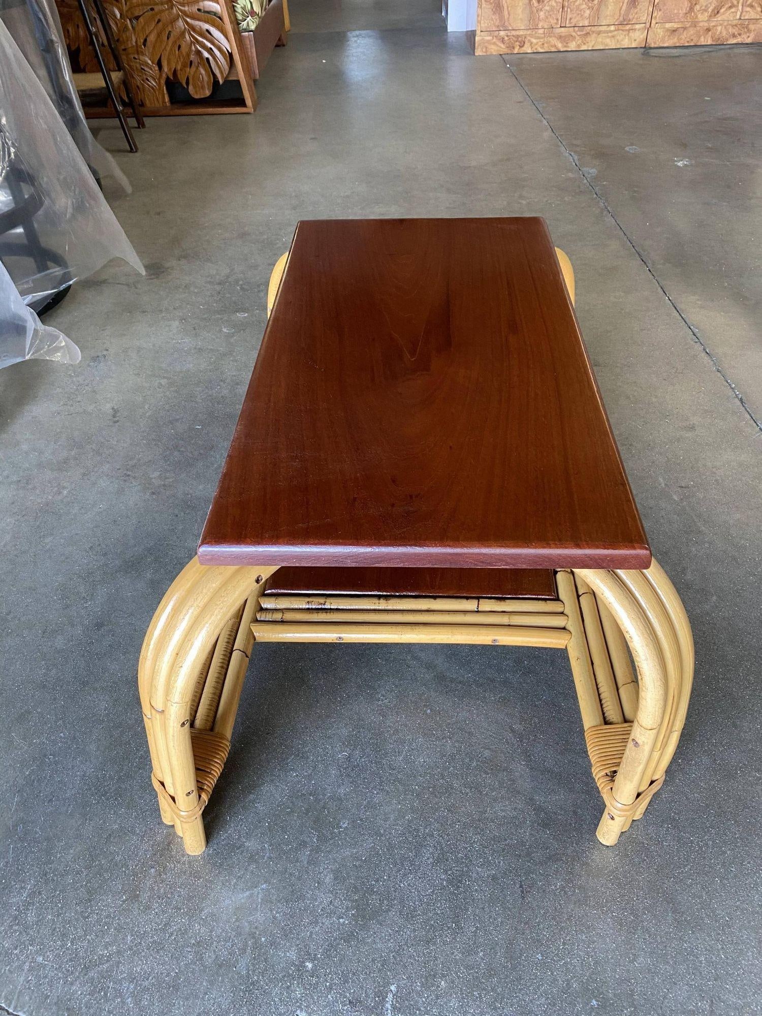 Restored Rattan & Mahogany "Grasshopper" Cocktail Table - 10
