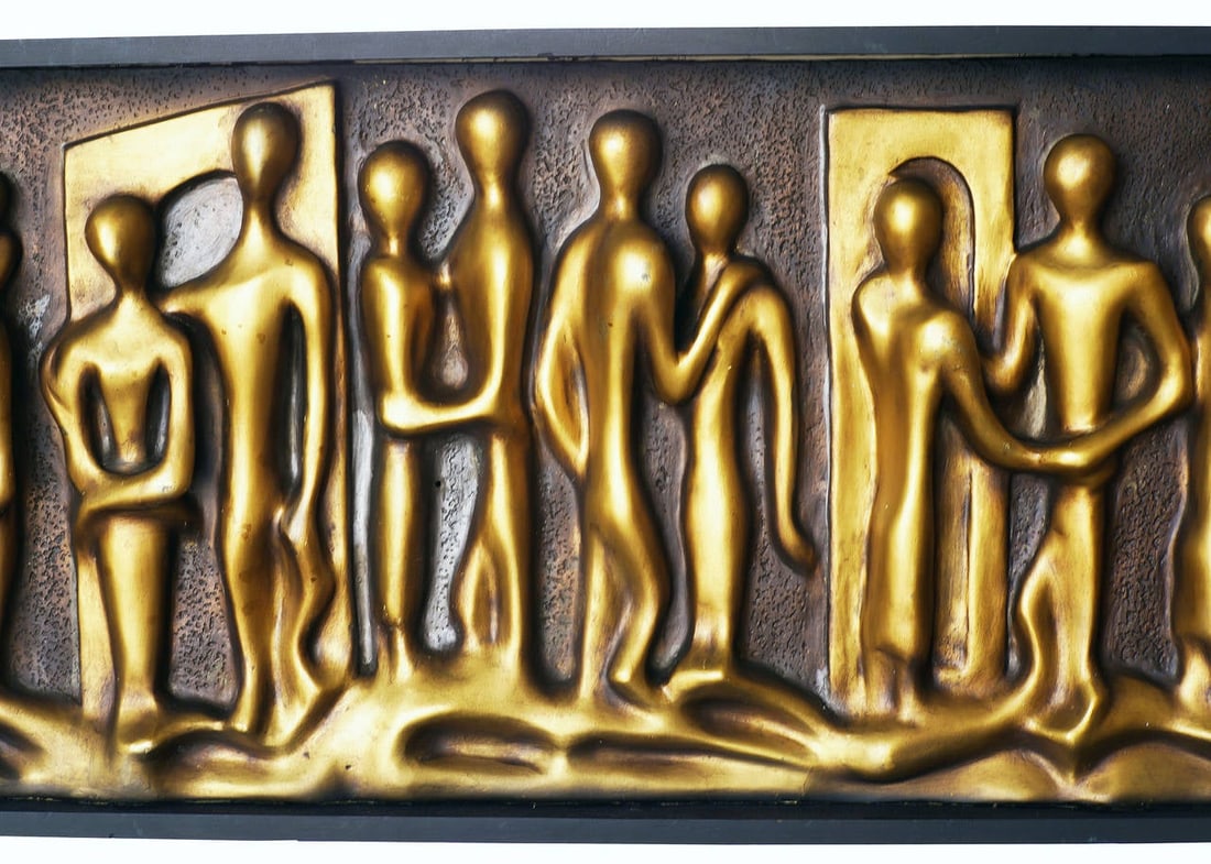 Midcentury Abstract "Lovers" Figural Wall Relief Sculpture, circa 1960 - 5