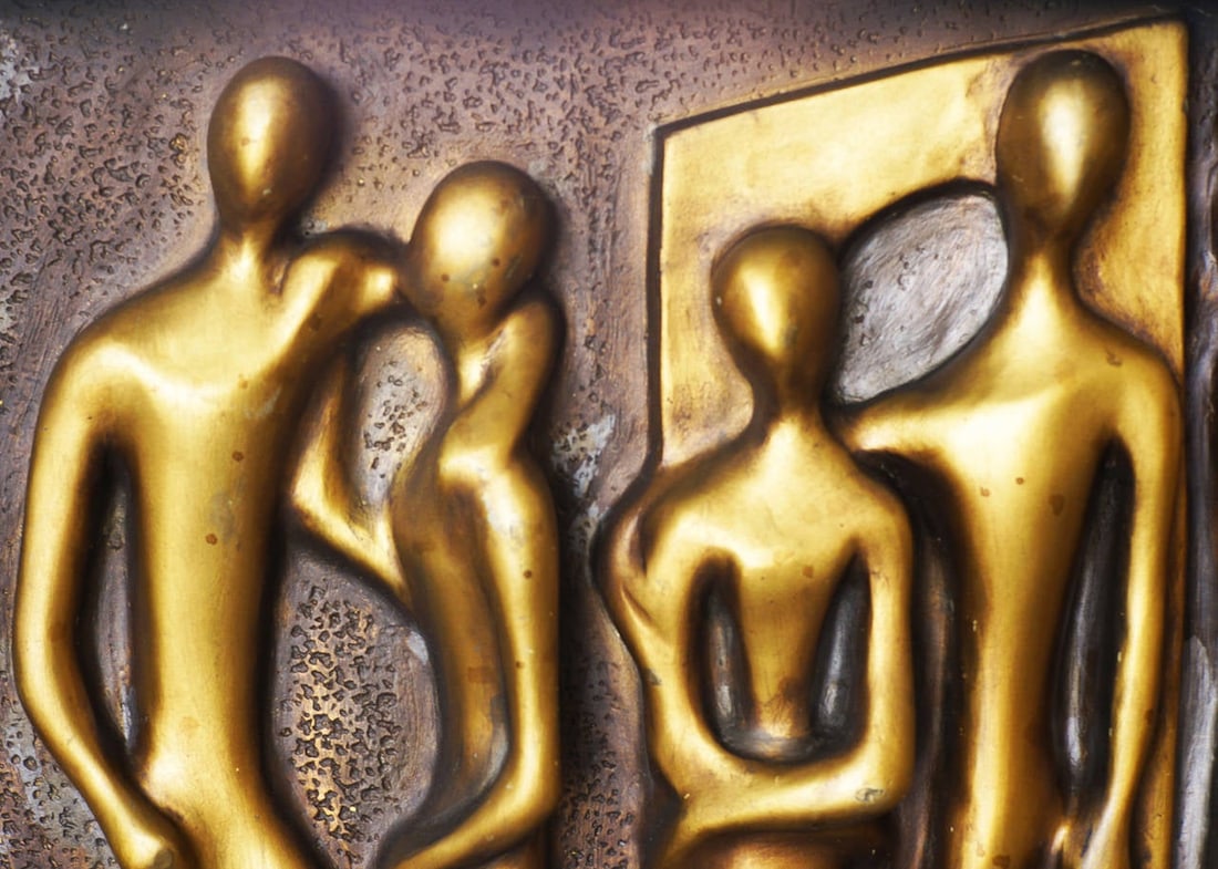 Midcentury Abstract "Lovers" Figural Wall Relief Sculpture, circa 1960 - 6