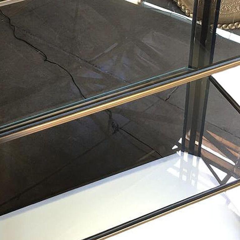 Bronze Glass Light Up Shelf Étagère with Smoked Acrylic Accents - 12