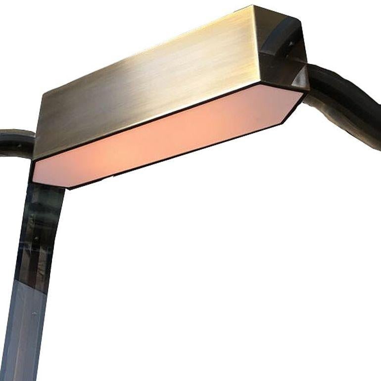 Bronze Glass Light Up Shelf Étagère with Smoked Acrylic Accents - 2