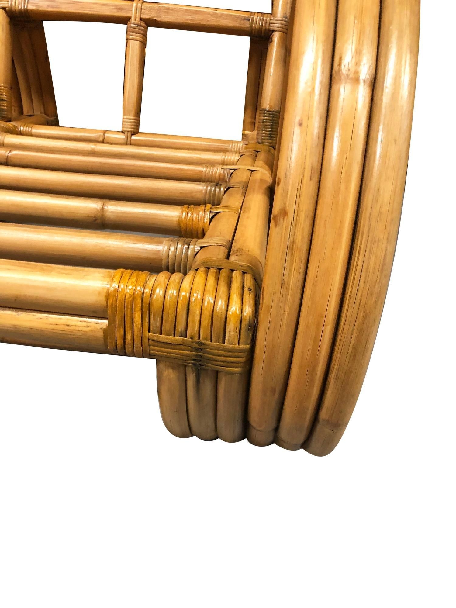 Restored Mid-century Rattan 3-Strand Full Pretzel 3-Seat Sectional Sofa - 15