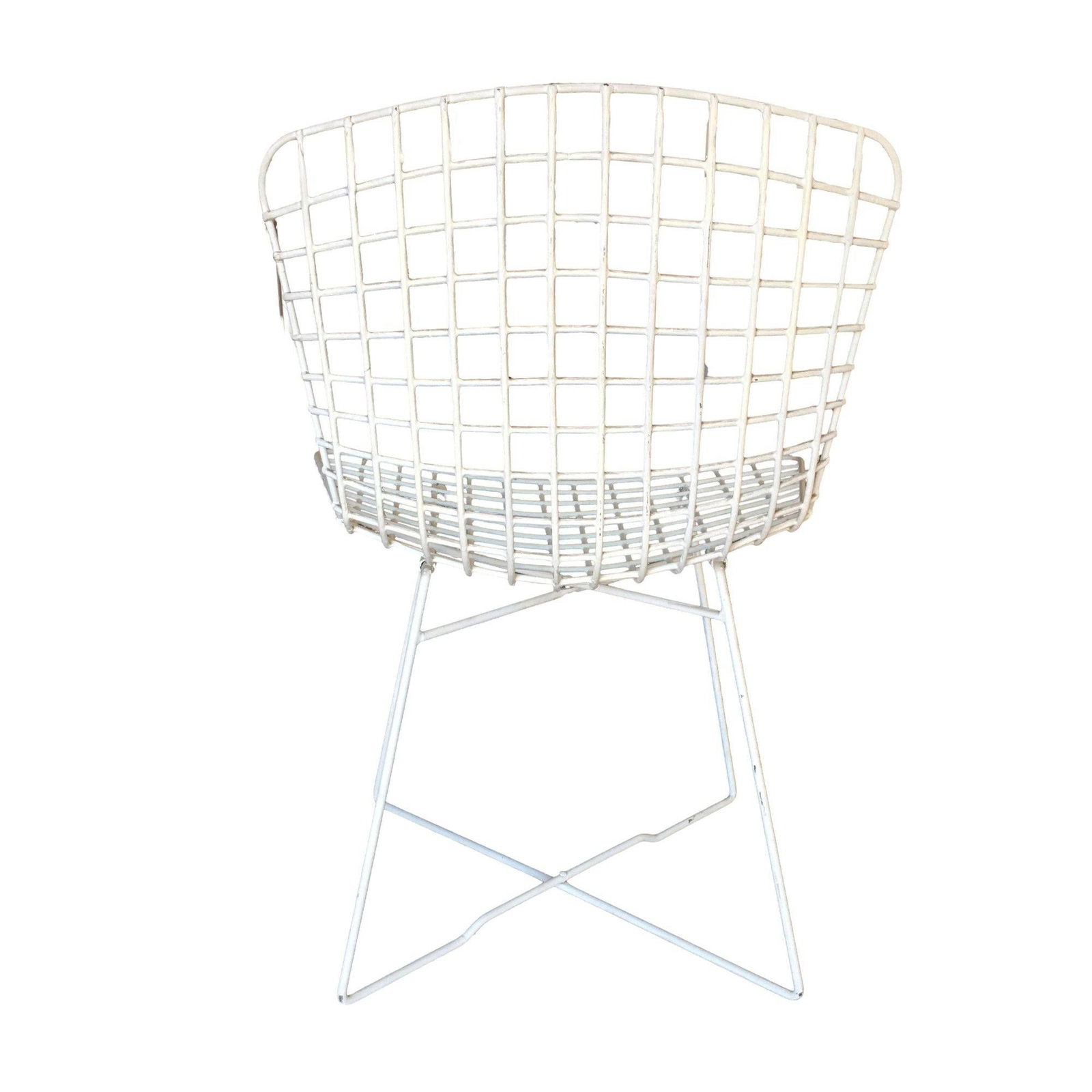 White Bertoia Steel Wire Side Chair With "X" Base by Knoll, Set of 6 - 2