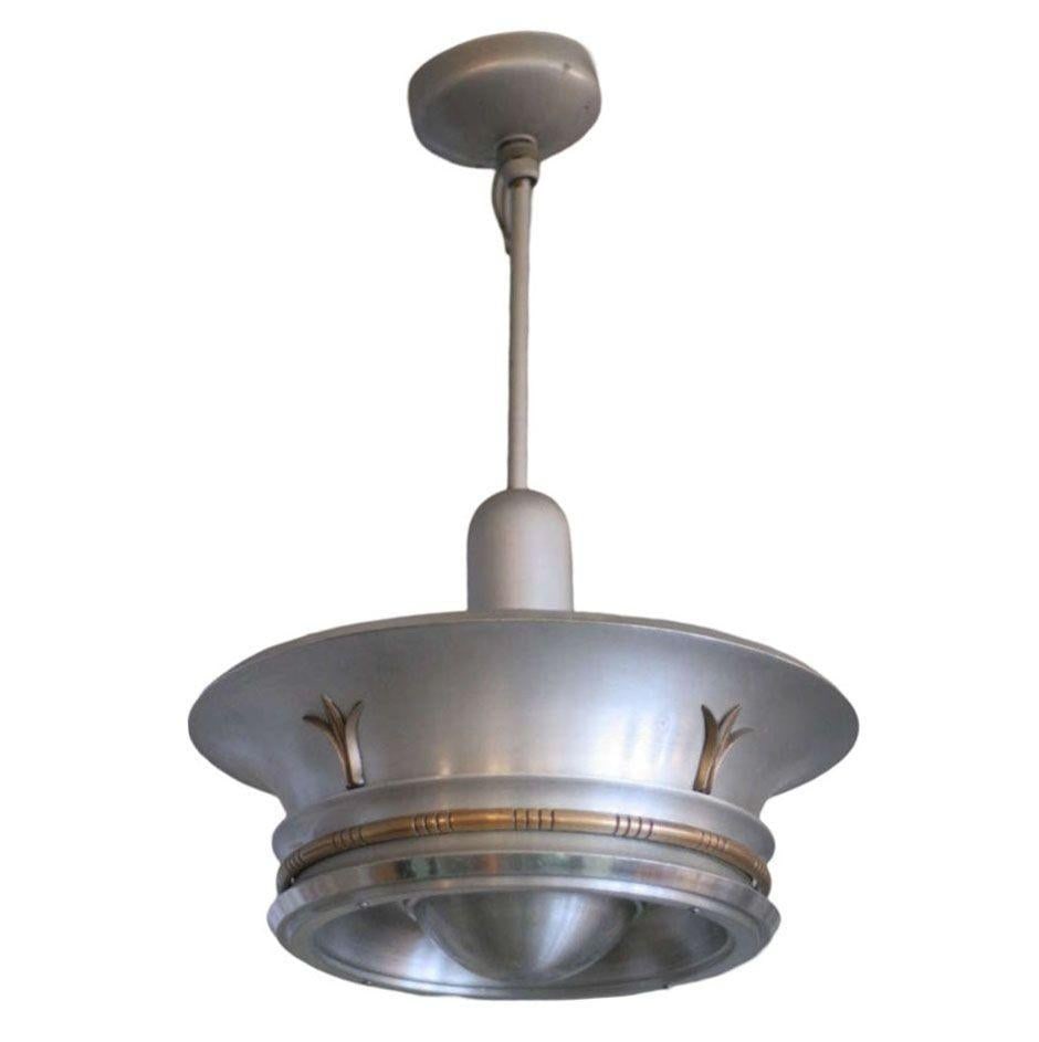 Aluminum Ceiling Pendant with Neoclassical Accents - 12