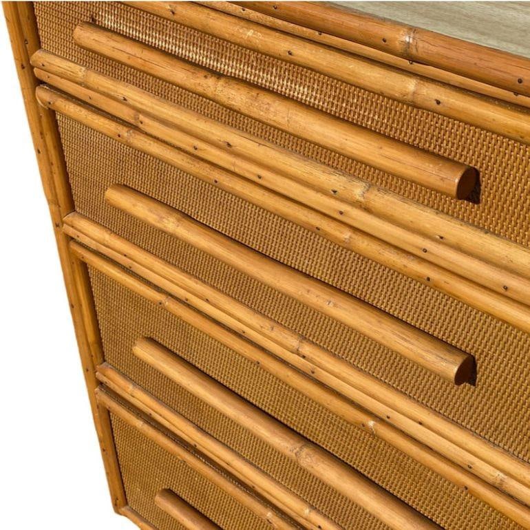 Restored Mid-century Rattan & Wicker Dresser by Mengel Furniture - 4