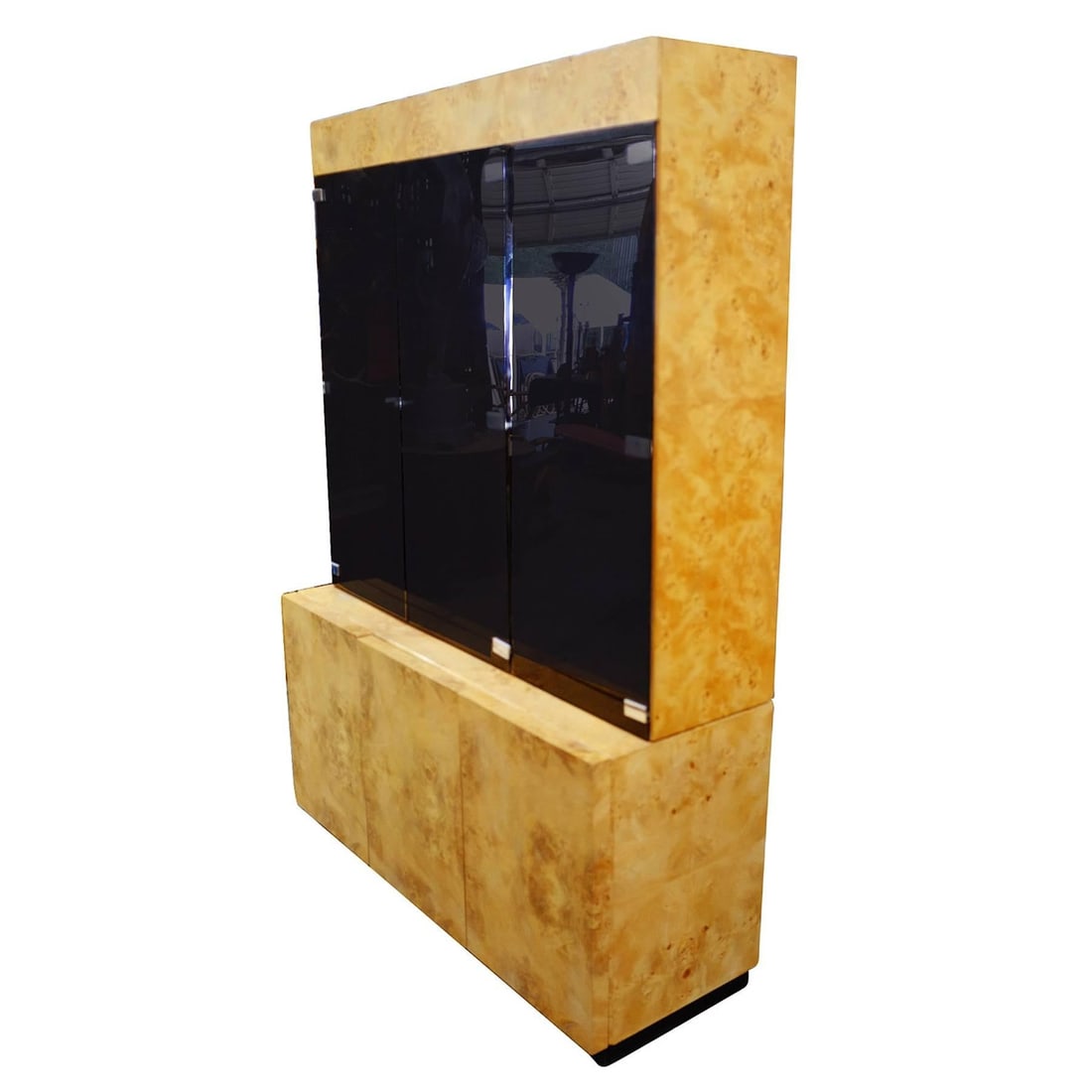 Burl wood China Lighted Cabinet by Dillingham - 9