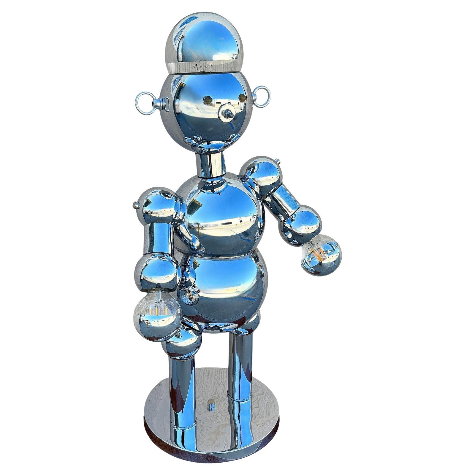 1975 Post-Modern Chrome Bubble Ball Robot Lamp by Torino Lamps - 7