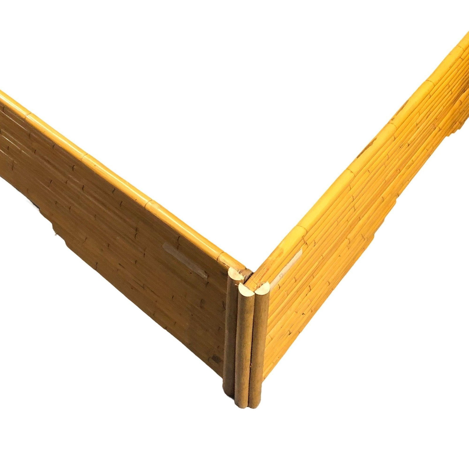 Restored Mid-century Stacked Rattan Full Sized Bed Frame - 5