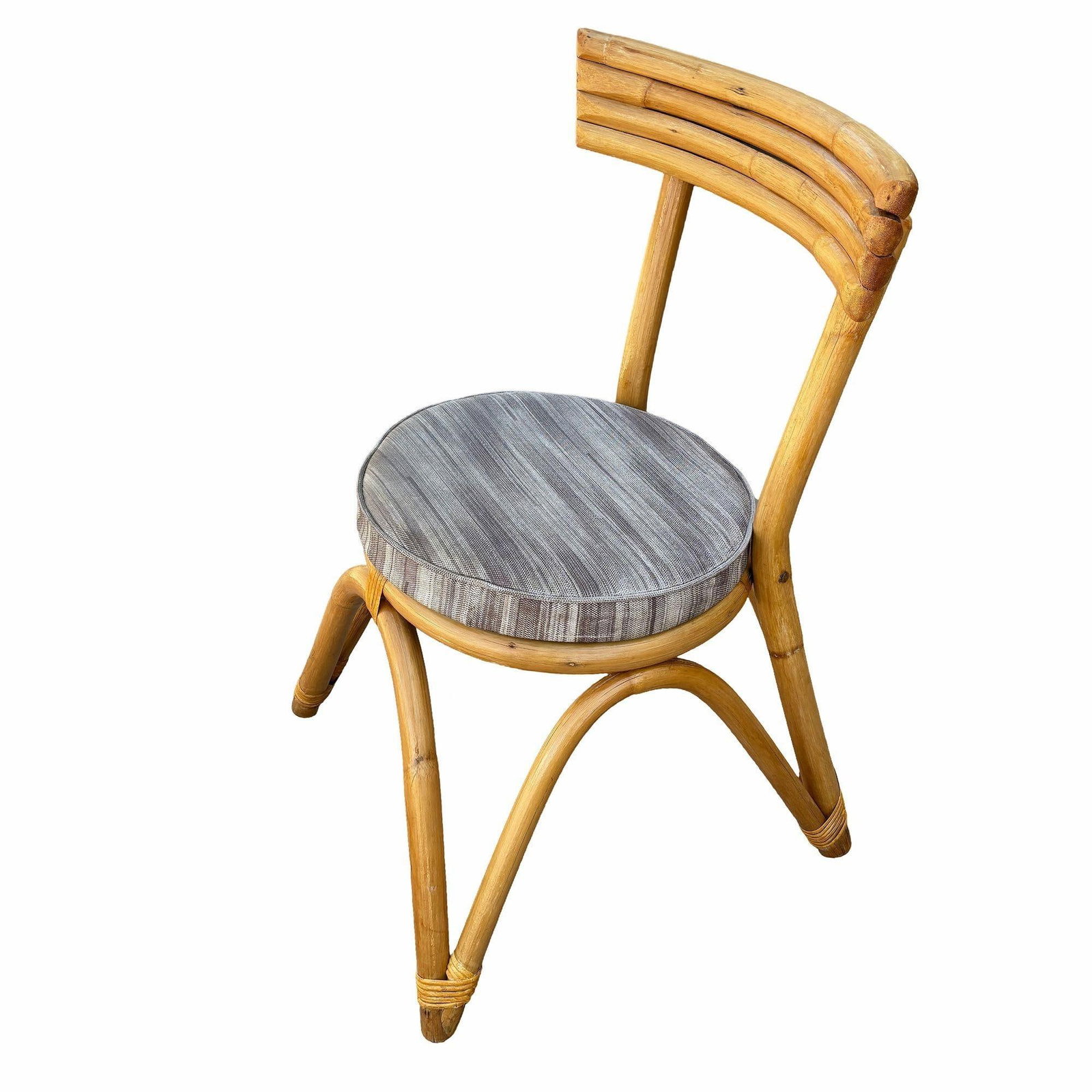 Restored Arched "Zig -Zag" Leg Rattan Dining Chair, Set of Four - 4