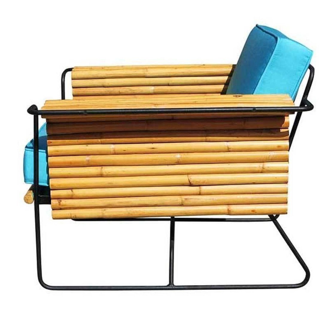 Restored Pair of Wrought Iron and Rattan Ski Club Lounge Chairs by Shirley Ritts - 5